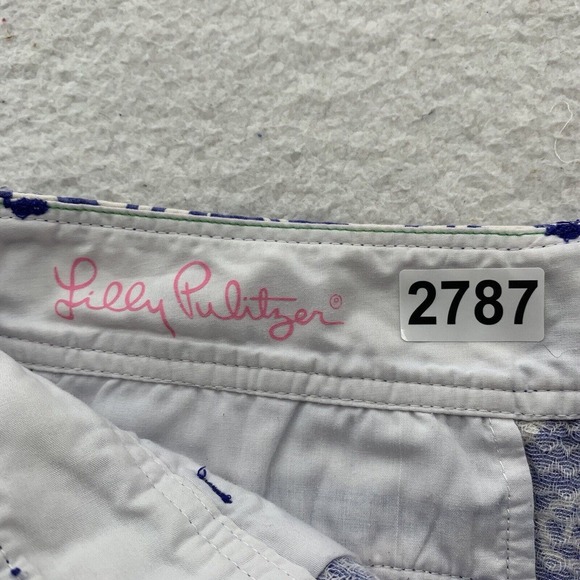 Lilly Pulitzer Walsh Shorts Womens 2 31x2.5 Low Rise Floral Purple White Preppy - Picture 13 of 13